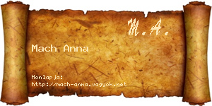 Mach Anna névjegykártya